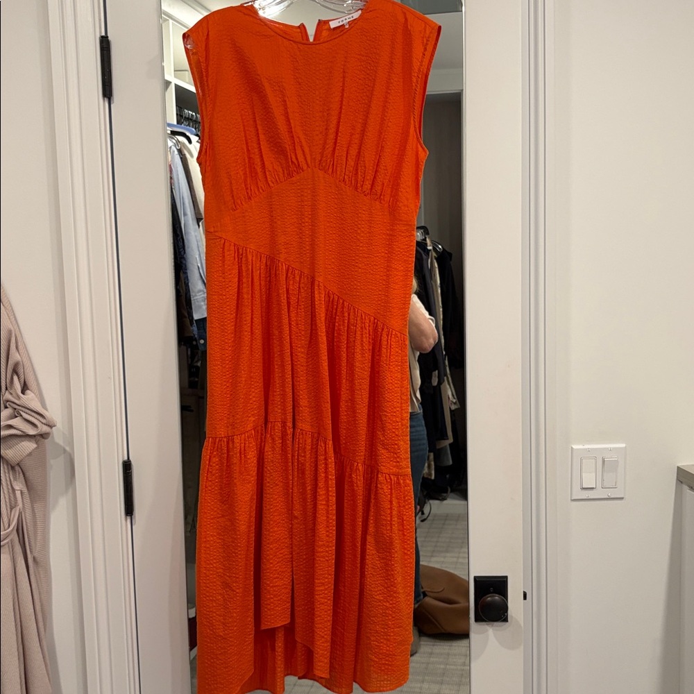 Frame Denim Orange Asymmetrical Dress